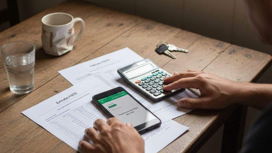 Trabalhador avaliando impacto financeiro do pedido de demissão em casa