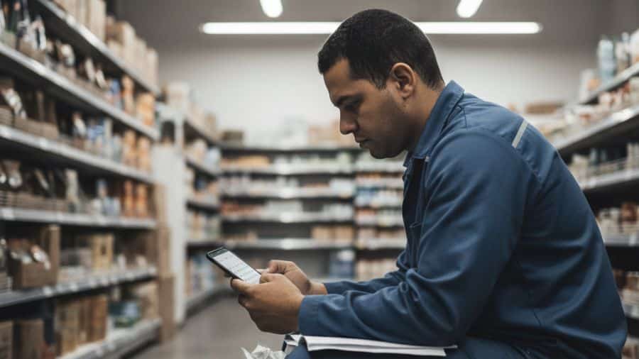Trabalhador brasileiro em ambiente simples de trabalho refletindo sobre a data do pedido de demissão.