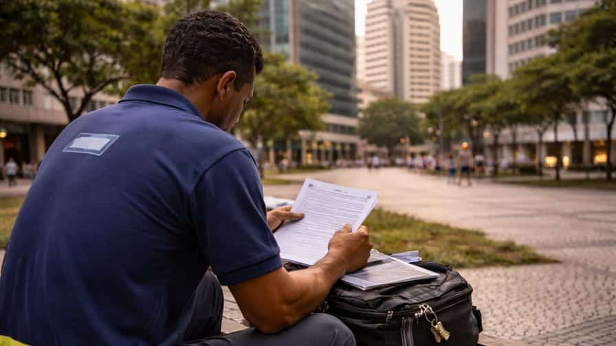 Vista aérea do Centro do Rio de Janeiro com prédios comerciais e ambiente corporativo