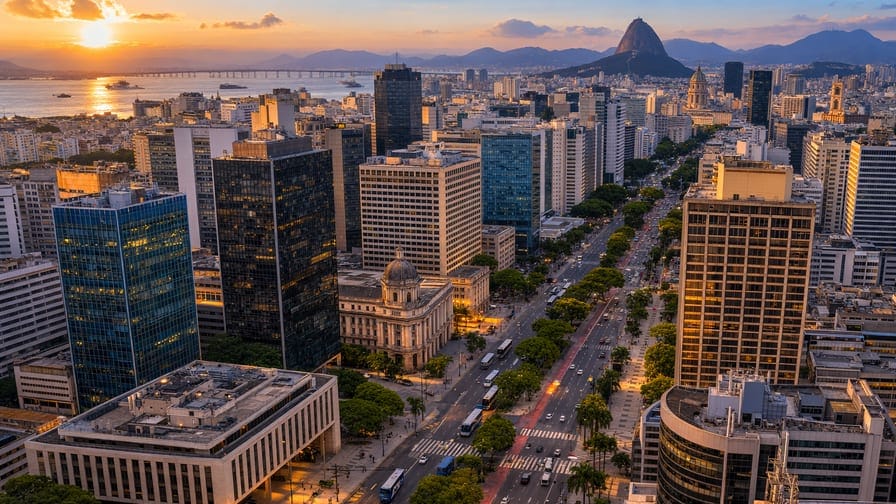 Trabalhador terceirizado no Centro do Rio analisa contracheque e documentos trabalhistas