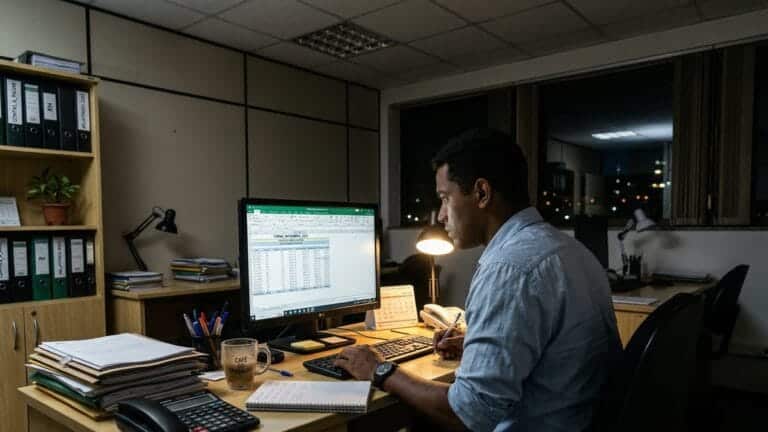 Vendedora organiza loja após expediente em ambiente de shopping